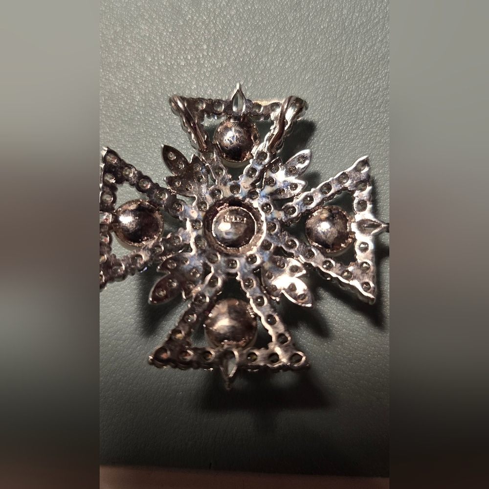 Vintage And Rare Kenneth Jay Lane Maltese Cross Combo Brooch/Pendant - Picture 3 of 7